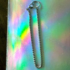 Topman Mens 15 inch Box Link Silver Wallet Key Chain with Clip